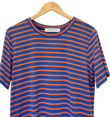 Sonnet James Short Sleeve Play Dress in Blue & Orange Stripe Women’s Size Small