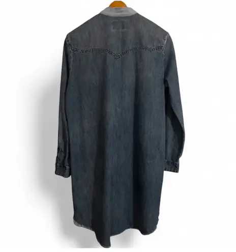 Lucky Brand  Ballard LS Denim Western Shirt Mini Dress w/Bow Sz M $99