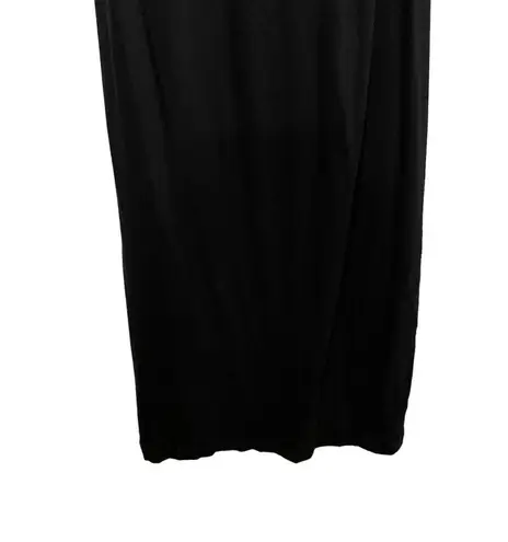 Magaschoni Beaded Neckline Maxi Dress Sleeveless Black Womens Size Medium