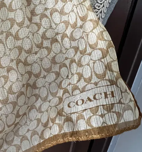 Coach Logo Silk Metallic Sheer Scarf