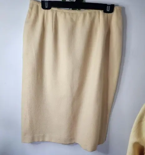 Kasper Vintage Yellow Wool Blend Blazer Jacket Skirt Set