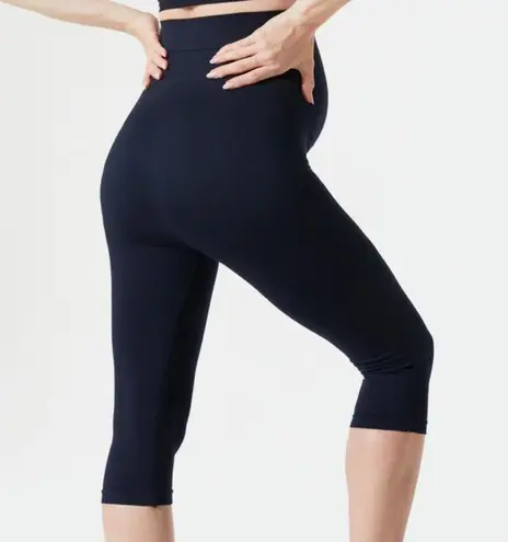 BLANQI Maternity Belly Support Crop Leggings: Navy Blue Size undefined