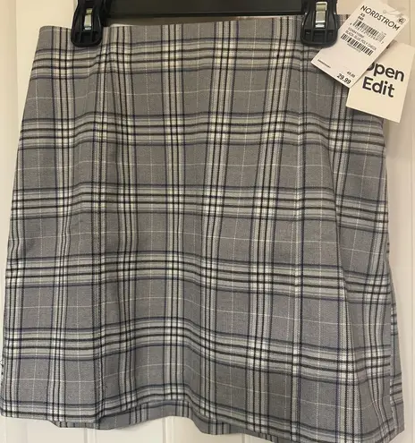 Open Edit Gray Pleated Mini Pencil Skirt for Work