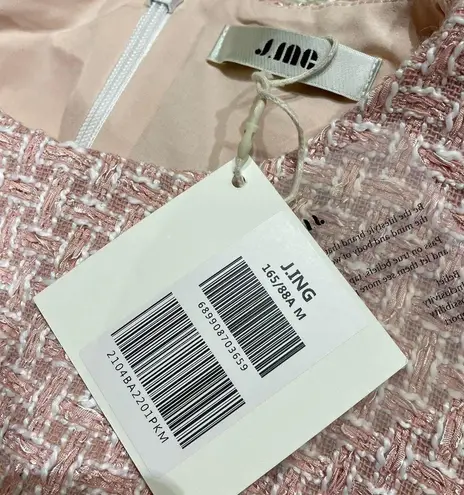 J.ING Baby Pink Tweed Midi Dress Size M