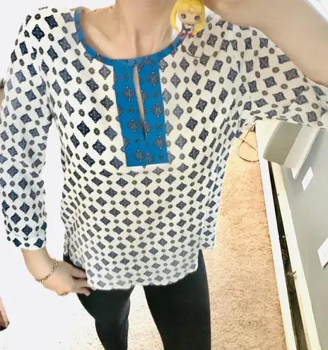 Market & Spruce diamond print keyhole top