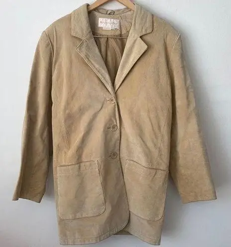Margaret Godfrey Suede Leather Blazer Jacket Size 10