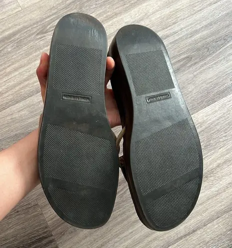 Donald J Pliner Fifi Brown Velvet Bedazzled Platform Slide Women’s Size 9.5