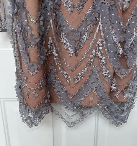 Dress the Population NWT Jamie Lace Sheath Dress Mineral Blue/Size L Party Dress