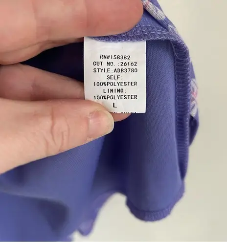 Luna Purple Floral High Neck Flowy Ruffle Dress L