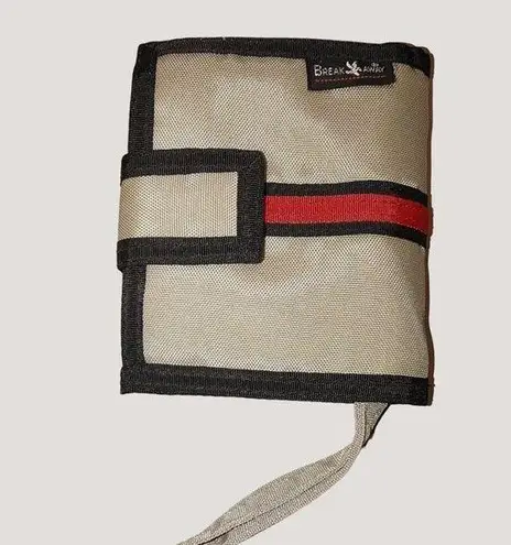 Boyt Break Away Bi Fold Wallet Wristlet Strap Coin Pocket Vintage Brown Red