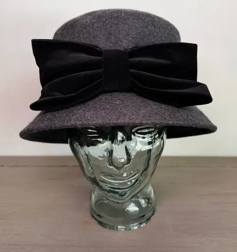 Patricia Underwood So Patricia! Women’s Wool Grey Cloche Hat Big Bow One Size Gray