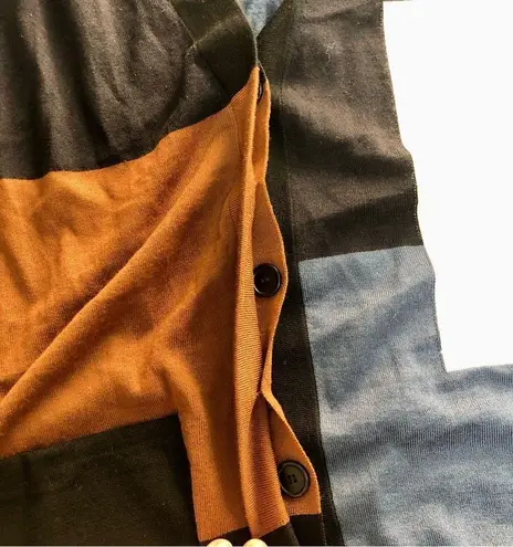 Akris Punto NWT V-Neck Colorblock Cardigan Sweater Button Front Soft Patchwork 6