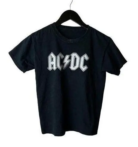 2017 ACDC T Shirt Womens Black Small S Rock Band Music Graphic Tee Cotton Solid