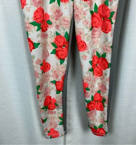 Adidas x Stella McCartney Gray White&Coral Floral Leggings Sz.XS