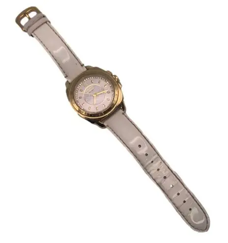 Coach  Boyfriend Gold-tone Patent Leather Ladies Wristlet Watch