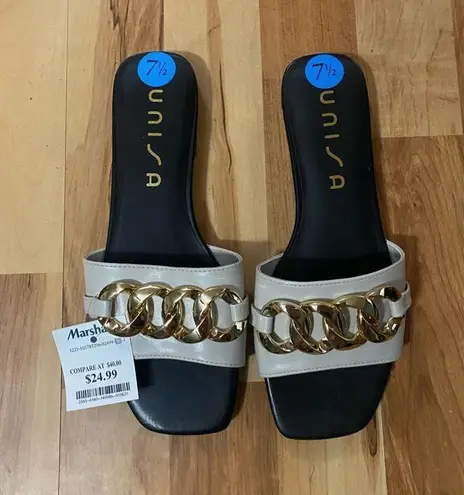 Unisa Women shoes sandalas Beige Slide Wedge Size 7.5 NWT