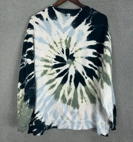 Electric & Rose Sweatshirt Women Small Blue Tie Dye Oversized Hi Low Boho Hippie