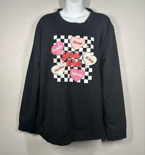 Multicolor Heart Design Jersey Knit Sweater Size XXL