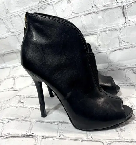 Guess Ashleigh Leather Booties Black-6.5