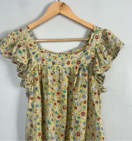 Doen Adeline top in Tasha garden print size medium Yellow