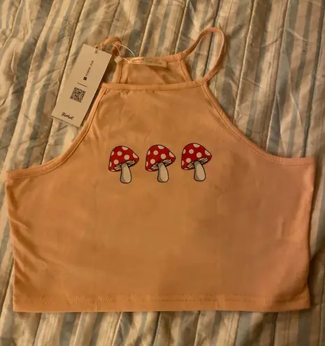 Romwe Mushrooms Crop Top