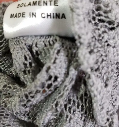 YUJIA Medium Gray Long Sleeve, Tiered, Ruffle, Lace Dress