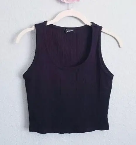 Naked Wardrobe Black Sleeveless Fitted Crop Tank Top