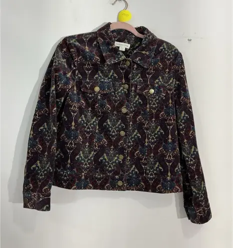 Coldwater Creek Womans Ps Cordurory Multicolor Bike Jacket