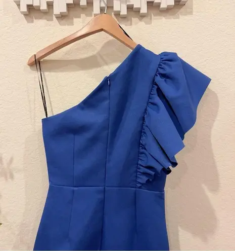Elliatt Effie One Shoulder Midi Dress in Cobalt Blue Size Small NWT