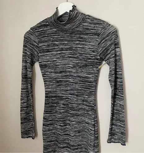Velvet Torch Dress Mock Neck Gray Marled Long Sleeve Business Casual Neutral