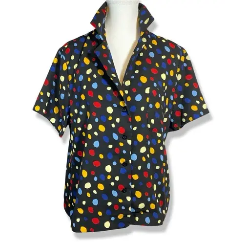 Rihoas Polka Dot Short Sleeve Shirt Size XL