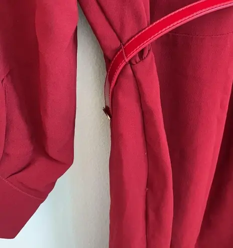 Stella McCartney crimson red belted mini dress 40