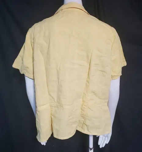 cj banks  Yellow Short Sleeve Button Down Shirt (X)