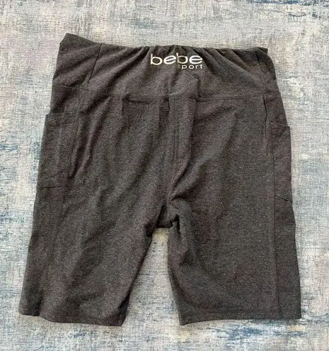 Bebe  Sport Gray Athletic Bike Shorts w Pockets Size 1X