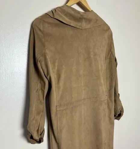 Jules & Leopold SALE! Brown Faux Suede Open Jacket/Dress Size M Like New