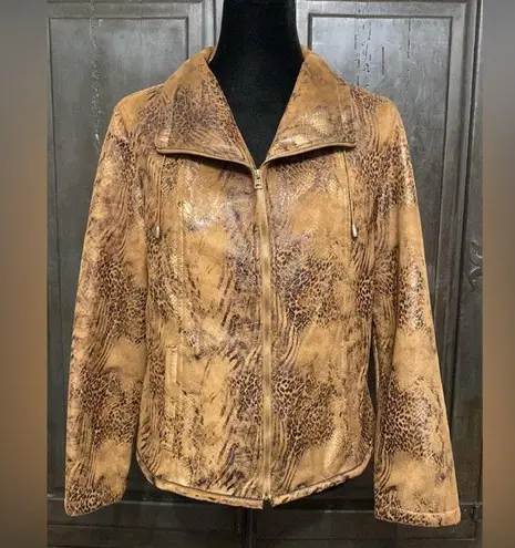 Ruby Rd . Faux Suede Animal Pattern jacket. - size Medium