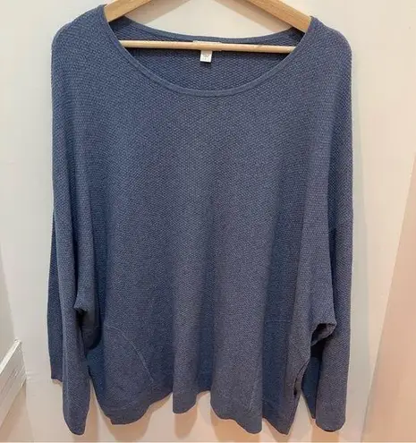 Pure Jill Sweater Womens Slouchy Coastal Oversized Cashmere Blend Sweater L Blue Size L