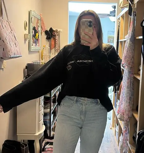 Vintage 90s Minnesota Wild Embroidered Crewneck Cropped Sweatshirt Size XL