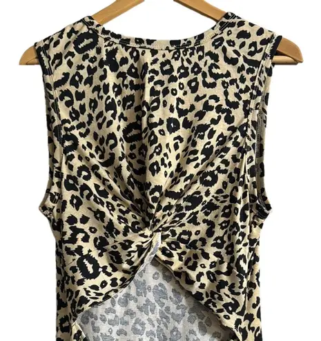 Leopard Print Sleeveless Dress Black Size XL