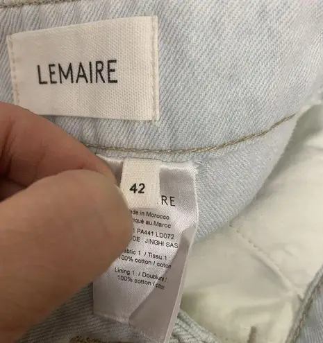 Womens Size 42 US 12 Lemaire Light Wash Wide Leg Jeans EUC