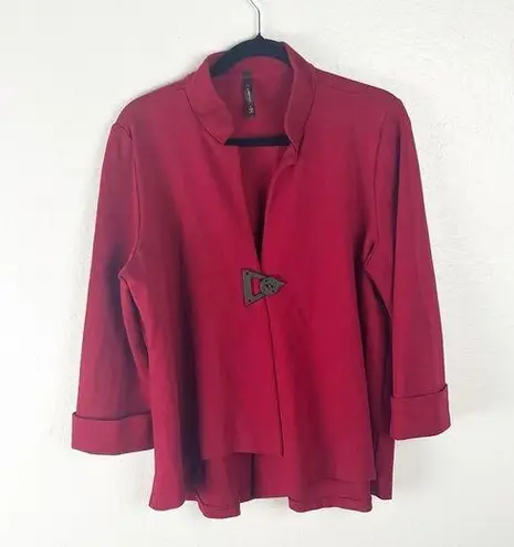 IC By CONNIE K Red Single Front Closure Long Sleeves Blazer Jacket, Size… Size L