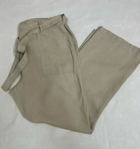 MYS collection 100% line Tan Straight Leg Pants with Lightweight Fabric Size 18
