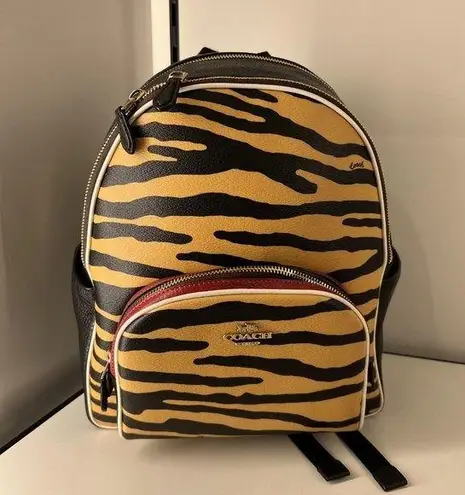 Coach Court Backpack With Tiger Print