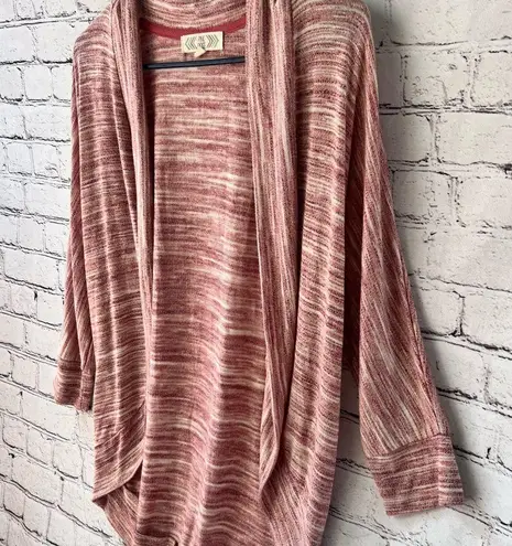 Pink Rose  Open Front Pink Cardigan Dolman Sleeve Style High Low Size Medium