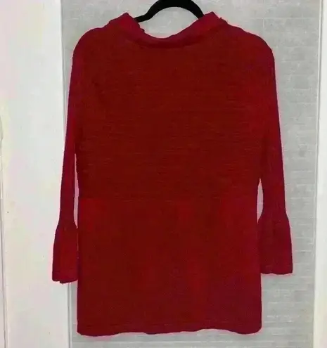 kim rogers Red cardigan sz Large bell sleeves big buttons very stylish