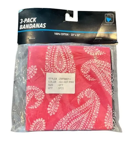 Fashion bandanas 100% cotton pack Red