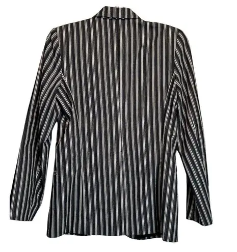 Bloomingdale's Striped Collared One Button Blazer Jacket – Chic Summer Must