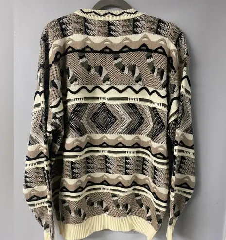 COSBY STYLE FISHERMAN/GRANDPA TUNDRA HAND STITCHED MULTI COLORED 3D SWEATER Brown Size XL