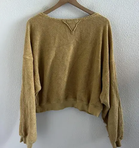 Free People  We The Free Palo Alto Cotton Blend Stripe Pullover In Golden Combo L