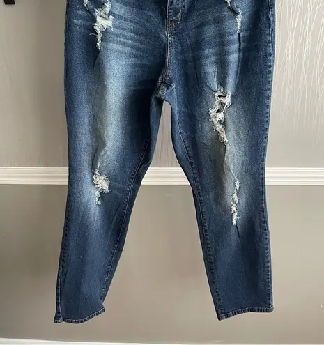 Fashion to figure distressed stretch plus size jeans women’s 18